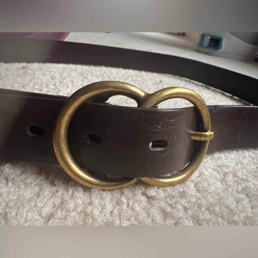 Banana Republic Brown Goldtone Double O-Ring Belt Large - Picture 8 of 13
